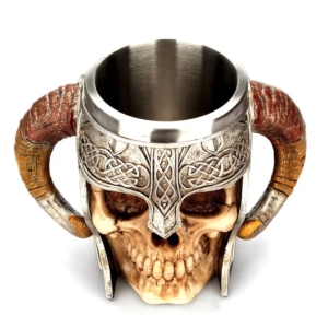 Skull Mug with Horns
